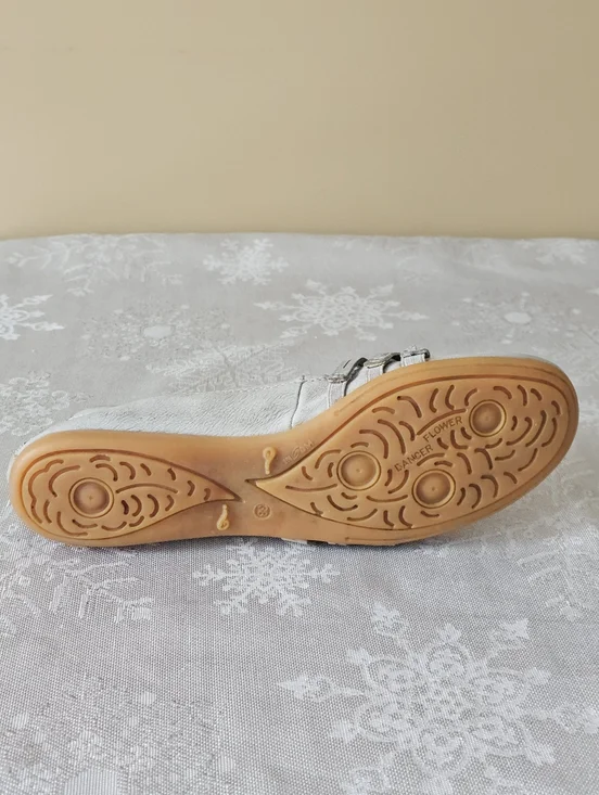 MJUS leather Ballerina Flats  Slip Ons Weathered Grey Elastic On Straps Sz 38 - Picture 9 of 16